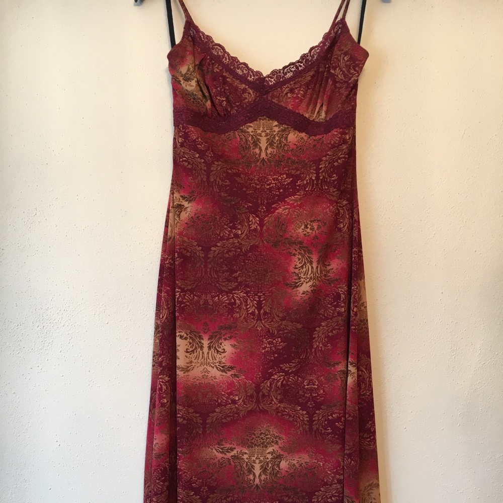 Fiery red spaghettini Strap dress
